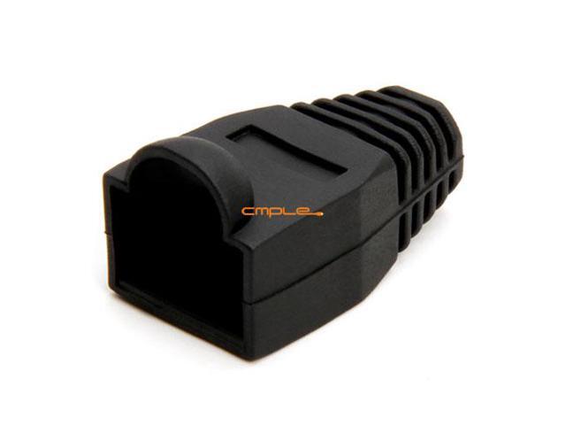 Cmple RJ-45 Strain Relief Boots for CAT5/5E/6 Ethernet Lan Cable Connector Cover Color BLACK (Pack of 50)