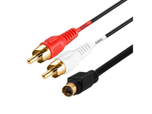 Cmple - S-Video & 2-RCA Audio Cables Combo 4 Pin SVideo Male Cord, Gold Plated - 75 Feet