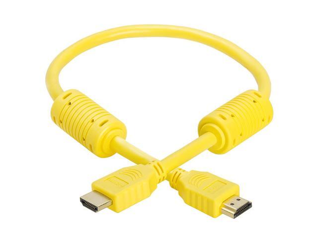 Cmple - HDMI Cable 1.5FT High Speed HDTV Ultra-HD (UHD) 3D, 4K @60Hz,18Gbps 28AWG HDMI Cord Audio Return 1.5 Feet Yellow
