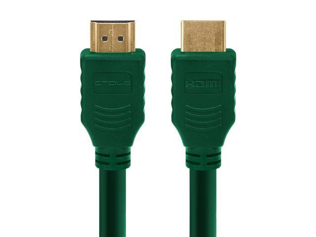 Cmple - HDMI Cable 10FT High Speed HDTV Ultra-HD (UHD) 3D, 4K @60Hz, 18Gbps 28AWG HDMI Cord Audio Return - 10 Feet Green