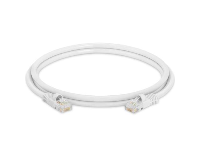 Cmple - [5 PACK] 5 Feet Cat5e Cable, Ethernet Patch Cord, White Cat5 Wire for Fast Internet, RJ45 Connectors, LAN Network Internet Cord, Modem...