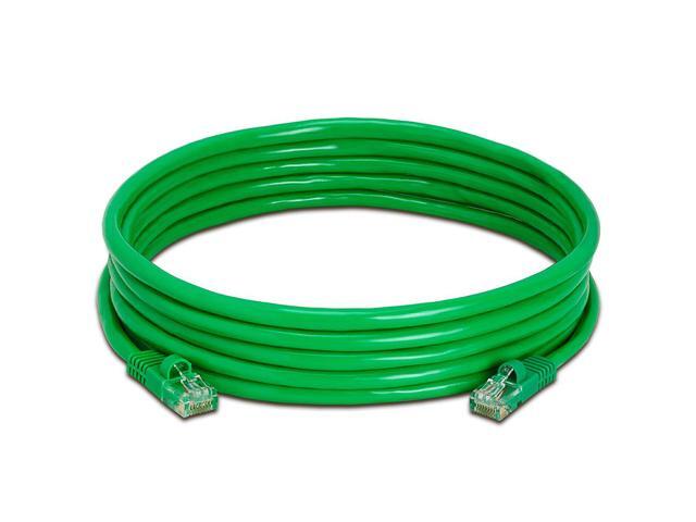 Cmple - [5 PACK] 15 Feet Cat5e Cable, Ethernet Patch Cord, Green Cat5 Wire for Fast Internet, RJ45 Connectors, LAN Network Internet Cord, Modem...