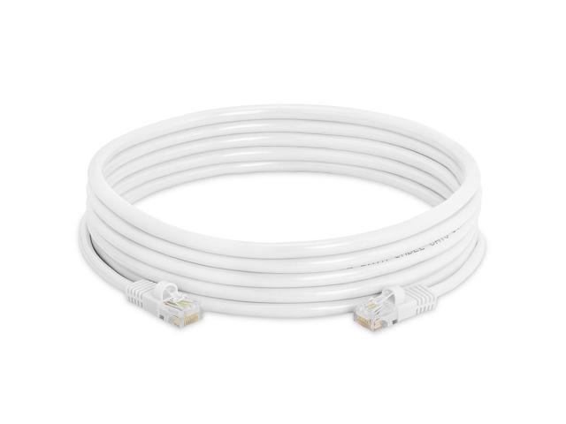Cmple - [5 PACK] 15 Feet Cat5e Cable, Ethernet Patch Cord, White Cat5 Wire for Fast Internet, RJ45 Connectors, LAN Network Internet Cord, Modem...