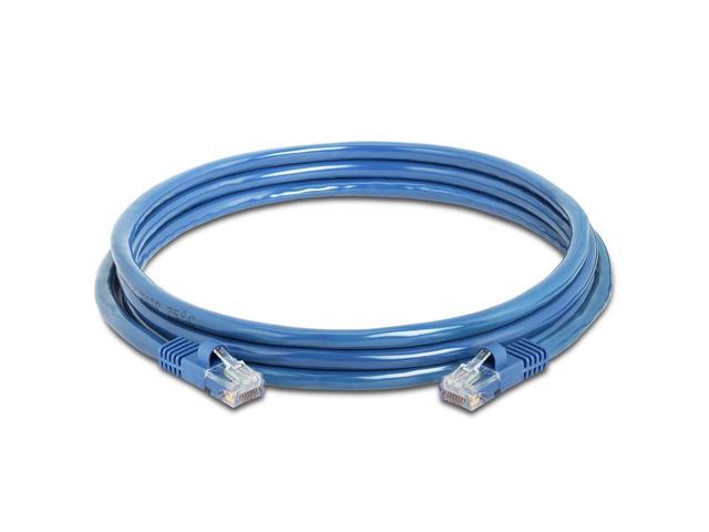 Cmple - [5 PACK] 7 Feet Cat5e Cable, Ethernet Patch Cord, Blue Cat5 Wire for Fast Internet, RJ45 Connectors, LAN Network Internet Cord, Modem...