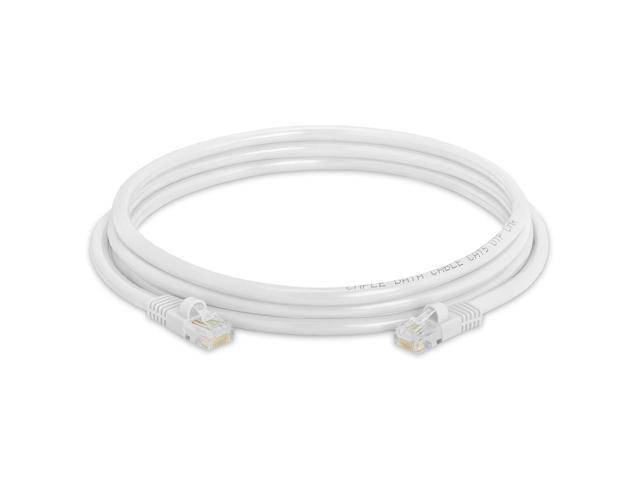 Cmple - [5 PACK] 7 Feet Cat5e Cable, Ethernet Patch Cord, White Cat5 Wire for Fast Internet, RJ45 Connectors, LAN Network Internet Cord, Modem...