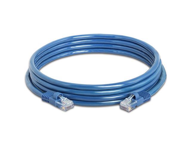 Cmple - [20 PACK] 10 Feet Cat 5 Ethernet Patch Cable, 1 Gbps LAN Network Cord, Blue Cat5e Wire, RJ-45 Connectors, 350 MHz UTP Computer Internet Cable