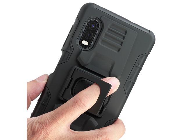 Black Rugged Case Stand and Belt Clip for Samsung Galaxy XCover Pro (SM-G715)