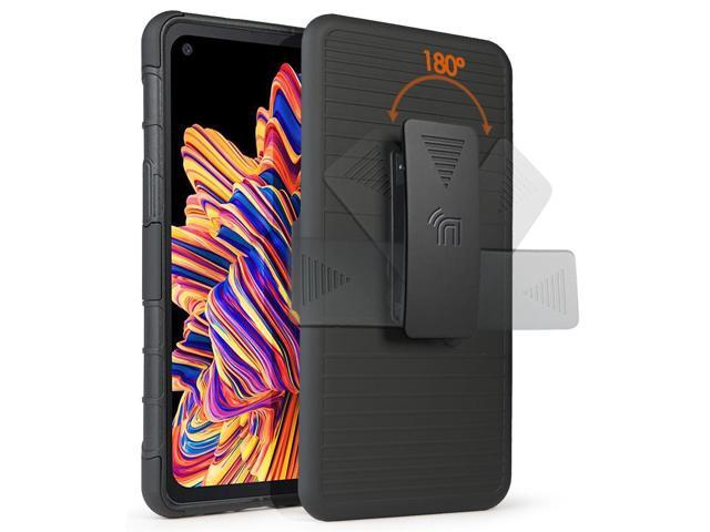 Black Rugged Case Stand and Belt Clip for Samsung Galaxy XCover Pro (SM-G715)