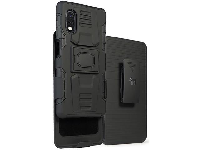 Black Rugged Case Stand and Belt Clip for Samsung Galaxy XCover Pro (SM-G715)