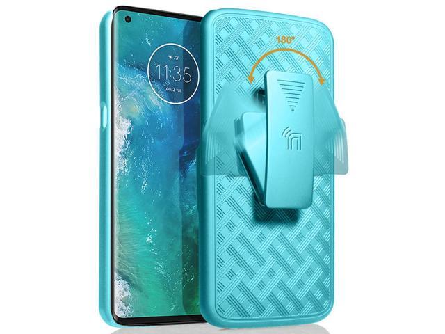 Teal Mint Case Kickstand Cover + Belt Clip Holster Combo for Motorola Edge Plus