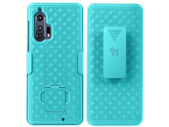 Teal Mint Case Kickstand Cover + Belt Clip Holster Combo for Motorola Edge Plus