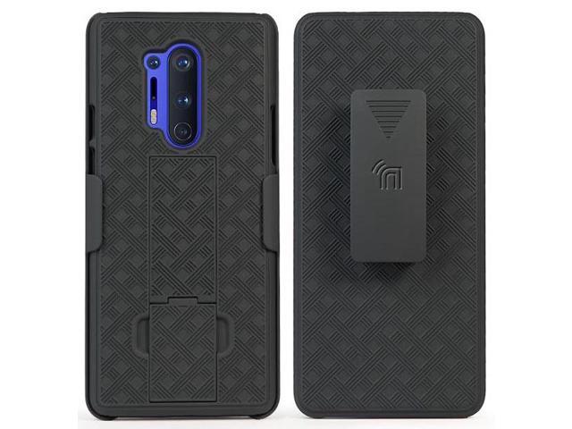 Black Case Kickstand Cover and Belt Clip Holster Holder Combo for OnePlus 8 Pro