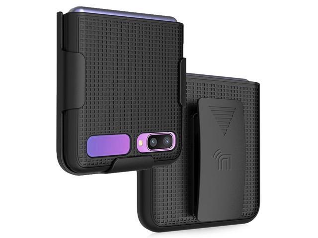 Black Case Cover and Belt Clip Holster Combo for Samsung Galaxy Z Flip 5G Phone