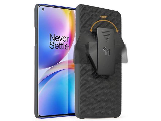 Black Case Kickstand Cover and Belt Clip Holster Holder Combo for OnePlus 8 Pro