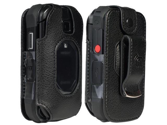 Black Leather Case Belt Clip for Kyocera DuraXV Extreme DuraXE Epic DuraXA EQUIP