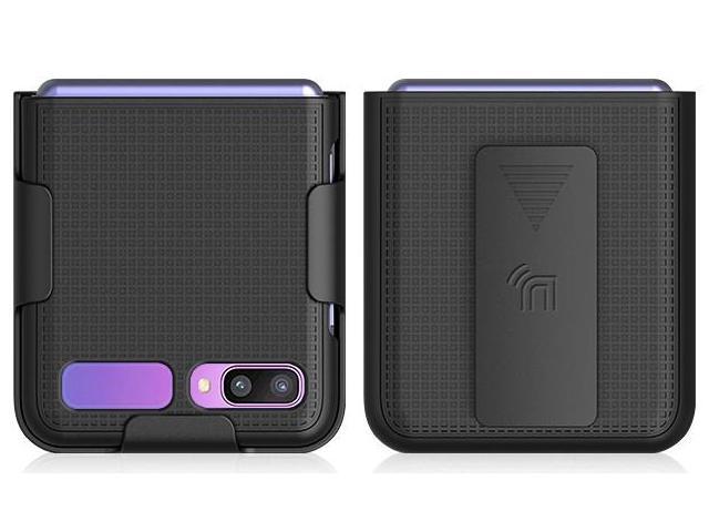 Black Case Cover and Belt Clip Holster Combo for Samsung Galaxy Z Flip 5G Phone