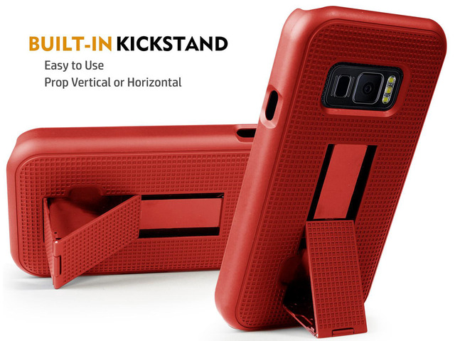 Red Hard Case Cover and Belt Clip Holster for Samsung Galaxy XCover FieldPro