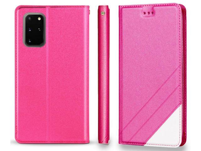 Pink Wallet Case Stand Card Slot Cover Wrist Strap for Samsung Galaxy Note 20