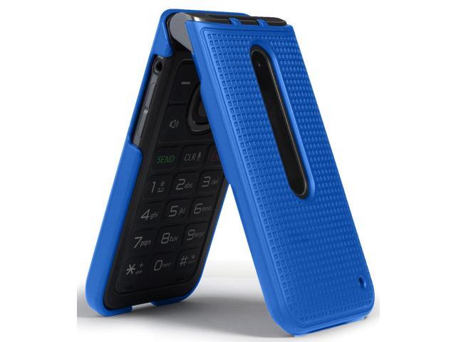Cobalt Blue Grid Case Hard Shell Cover for LG Wine 2 LTE Flip Phone (LM-Y120)