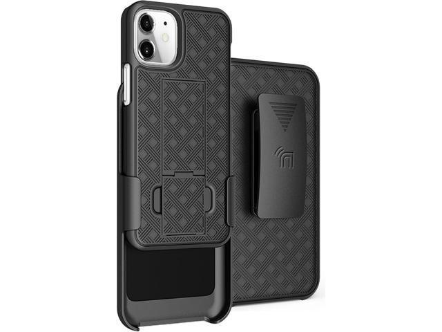 Black Case Kickstand Cover + Belt Clip Holster Holder for Apple iPhone 12 Mini