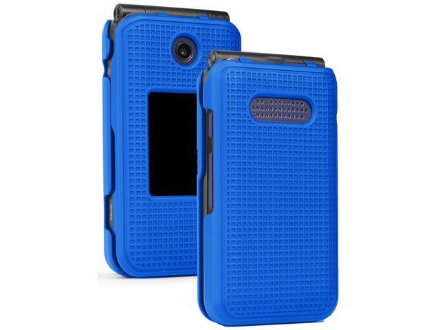 Cobalt Blue Grid Case Cover for Cricket Debut Flip, Cingular Flip 4 Phone