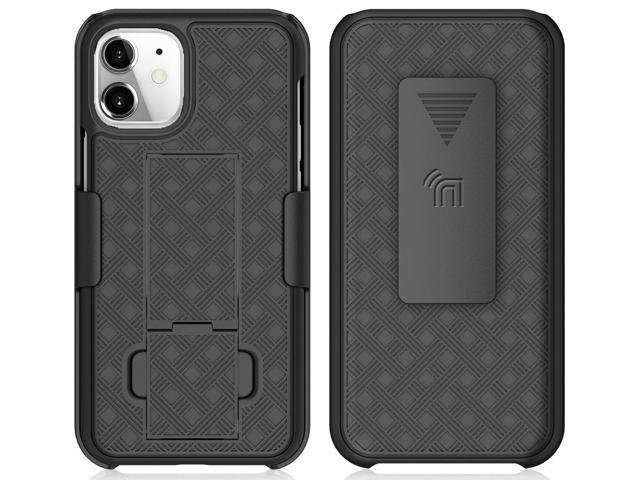 Black Case Kickstand Cover + Belt Clip Holster Holder for Apple iPhone 12 Mini