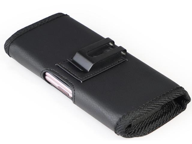 Black Vegan Leather Case Pouch Belt Clip for Nokia C300 C110 G310 ThinkPhone