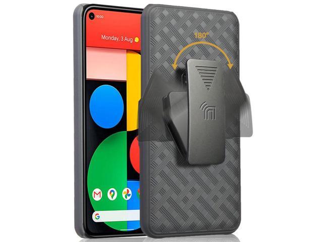 Black Case Kickstand Cover + Belt Clip Holster Holder for Google Pixel 4a 5G
