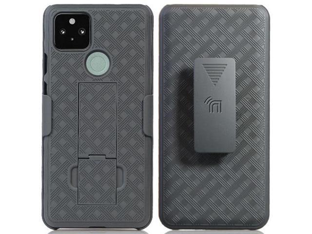 Black Case Kickstand Cover + Belt Clip Holster Holder for Google Pixel 4a 5G