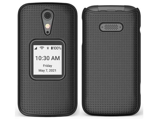 Black Grid Protector Case Hard Shell Cover for Lively Jitterbug Flip 2 Phone