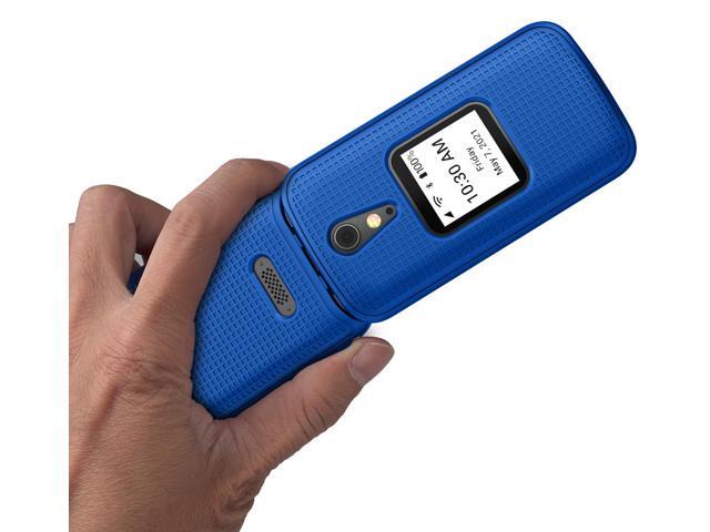 Cobalt Blue Grid Case Slim Hard Shell Cover for Lively Jitterbug Flip 2 Phone
