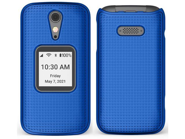 Cobalt Blue Grid Case Slim Hard Shell Cover for Lively Jitterbug Flip 2 Phone