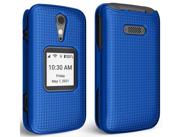 Cobalt Blue Grid Case Slim Hard Shell Cover for Lively Jitterbug Flip 2 Phone