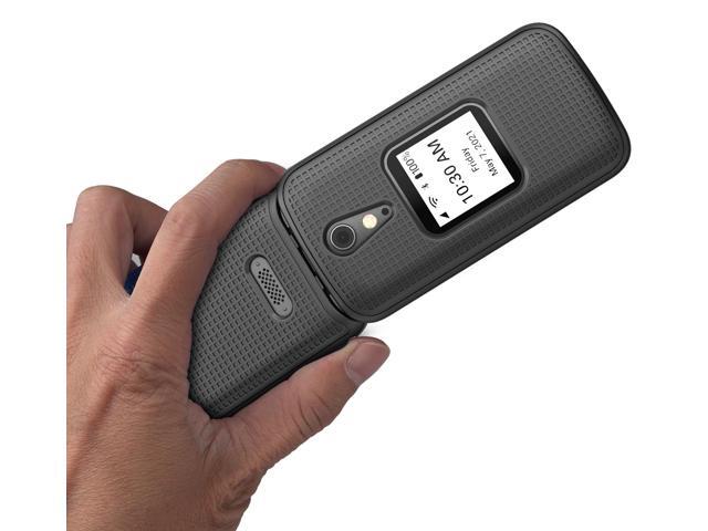Black Grid Protector Case Hard Shell Cover for Lively Jitterbug Flip 2 Phone