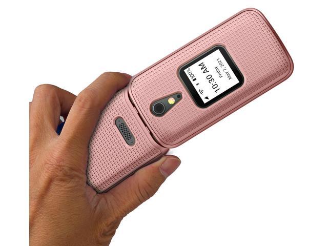 Rose Gold Pink Grid Case Slim Hard Shell Cover for Lively Jitterbug Flip 2 Phone
