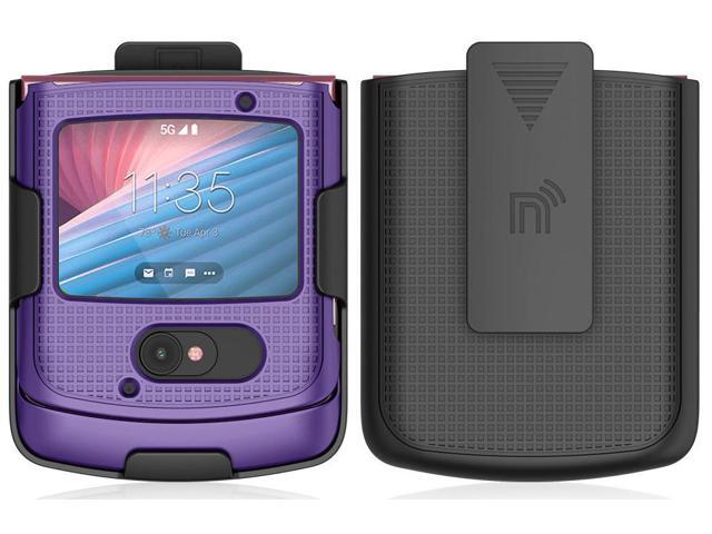 Purple Case Cover and Belt Clip Holster for Motorola RAZR 5G Flip Phone (2020)