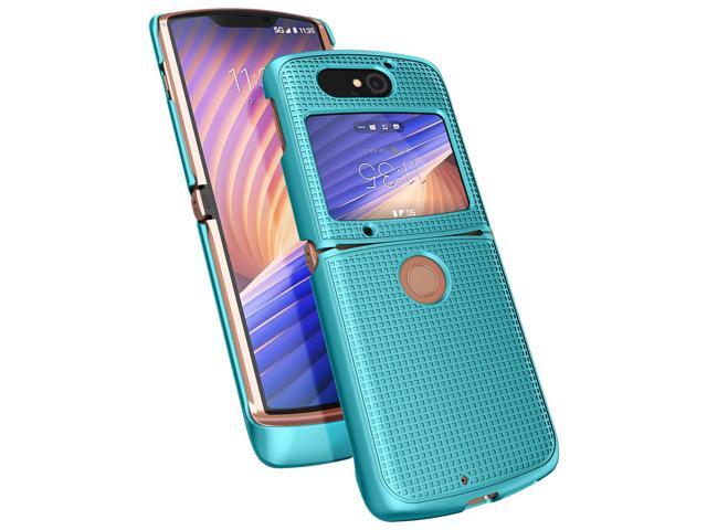 Teal Mint Grid Case Cover Slim Hard Shell for Motorola RAZR 5G Flip Phone (2020)