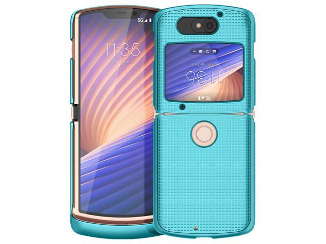 Teal Mint Grid Case Cover Slim Hard Shell for Motorola RAZR 5G Flip Phone (2020)