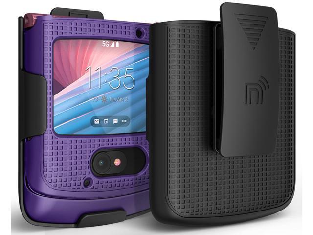 Purple Case Cover and Belt Clip Holster for Motorola RAZR 5G Flip Phone (2020)