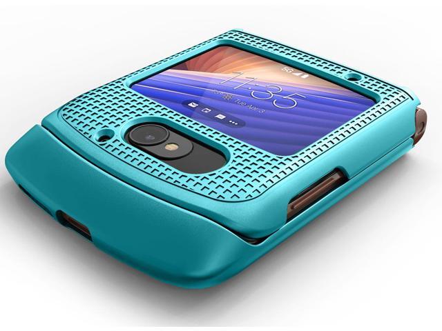 Teal Mint Grid Case Cover Slim Hard Shell for Motorola RAZR 5G Flip Phone (2020)