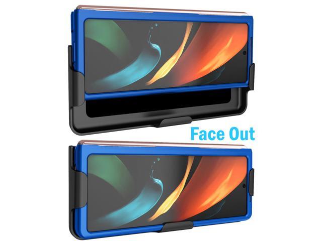 Blue Hard Case Cover and Belt Clip Holster Stand for Samsung Galaxy Z Fold 2 5G