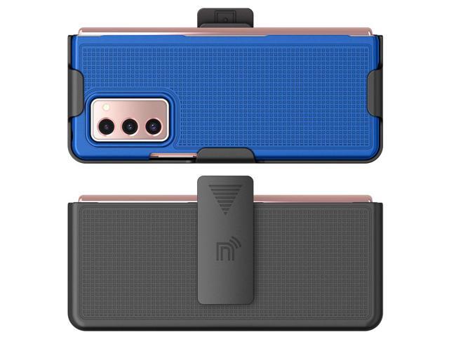 Blue Hard Case Cover and Belt Clip Holster Stand for Samsung Galaxy Z Fold 2 5G