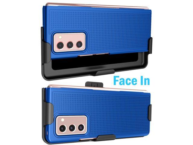 Blue Hard Case Cover and Belt Clip Holster Stand for Samsung Galaxy Z Fold 2 5G