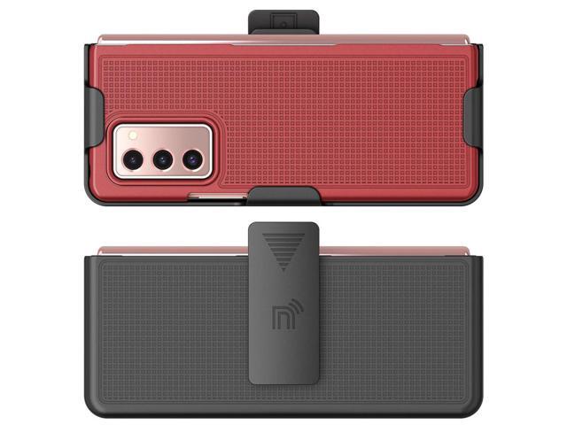 Red Hard Case Cover and Belt Clip Holster Stand for Samsung Galaxy Z Fold 2 5G