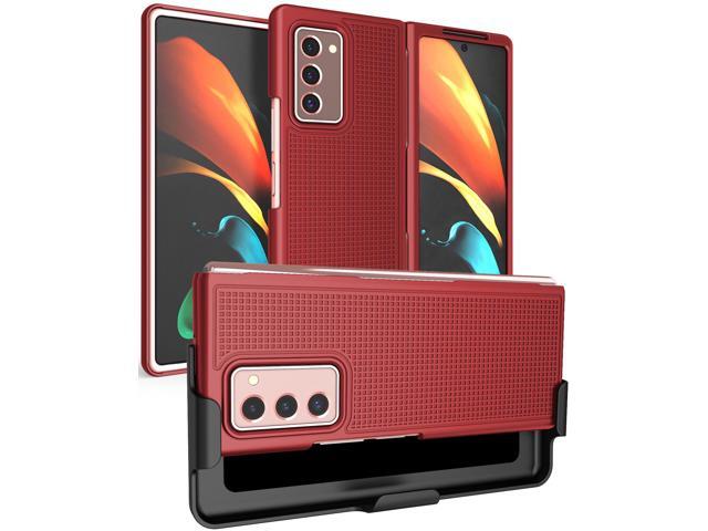 Red Hard Case Cover and Belt Clip Holster Stand for Samsung Galaxy Z Fold 2 5G