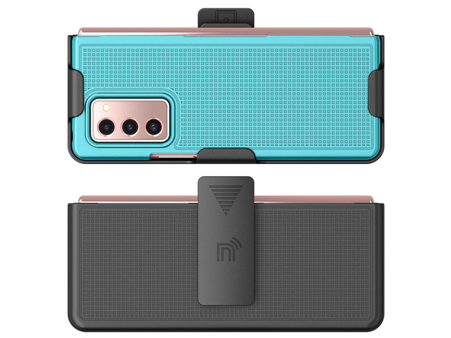 Teal Mint Hard Case Cover and Belt Clip Holster for Samsung Galaxy Z Fold 2 5G