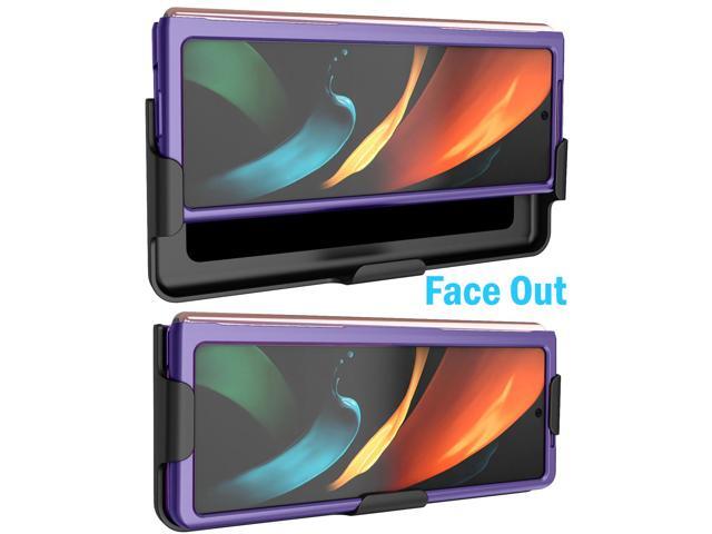 Purple Hard Case Cover and Belt Clip Holster for Samsung Galaxy Z Fold 2 5G