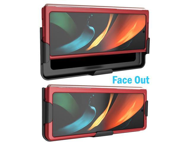 Red Hard Case Cover and Belt Clip Holster Stand for Samsung Galaxy Z Fold 2 5G