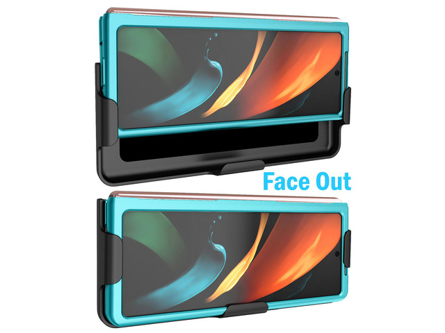 Teal Mint Hard Case Cover and Belt Clip Holster for Samsung Galaxy Z Fold 2 5G