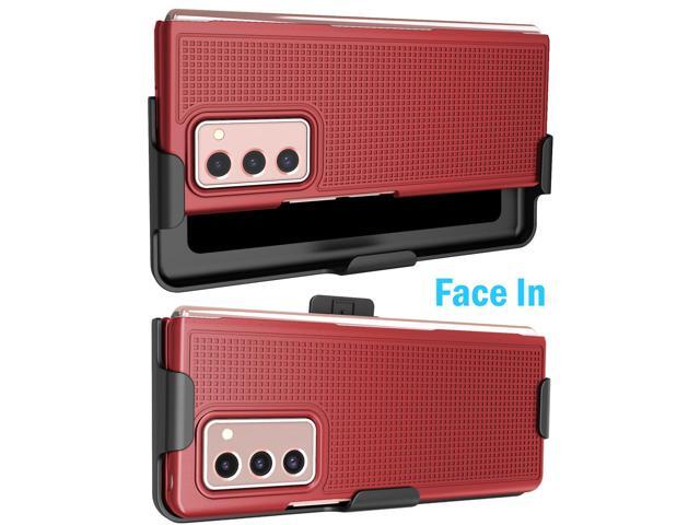 Red Hard Case Cover and Belt Clip Holster Stand for Samsung Galaxy Z Fold 2 5G